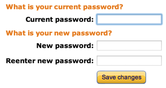 Amazon password entry